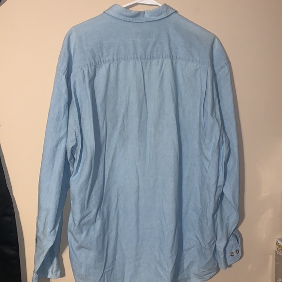 Banana Republic Vintage Large Denim Duck Stitched Long Sleeve Button Up - Picture 4 of 4